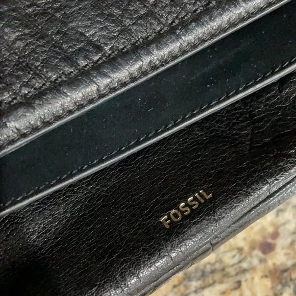 Fossil CrossBody Bag Black Leather - Picture 3 of 6